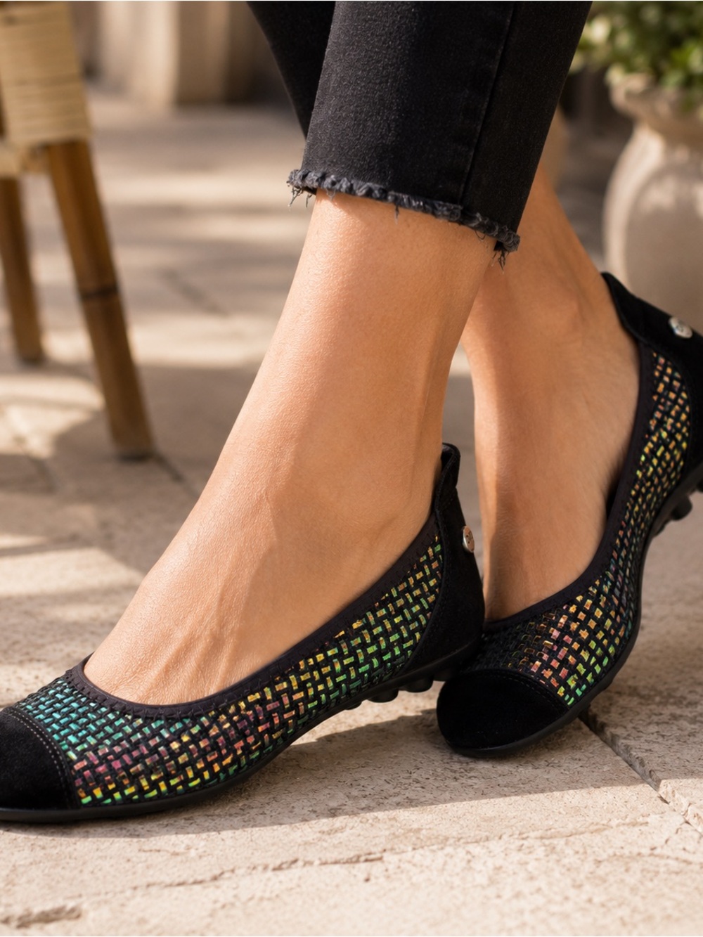 Bernie Mev Bella Me Plasma Iridescent Woven Flats EU38 (US 7.5) NWT